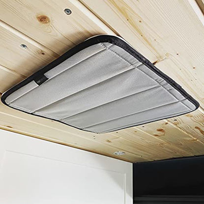 Picture of VanEssential Magnetic Insulated Roof Vent Sun Cover for MaxxAir Fan, Fantastic Fan - Cool Gray