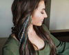 Picture of Feather Hair Extensions, 100% Real Rooster Feathers, Long Natural Colors (NBT Striped Kit)