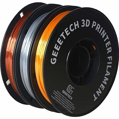 Picture of PLA 3D Printer Filament,Geeetech 3D Printer Silk Copper,Gold and Silver PLA Filament,1.75mm,per 0.5kg Spool,Pack of 3