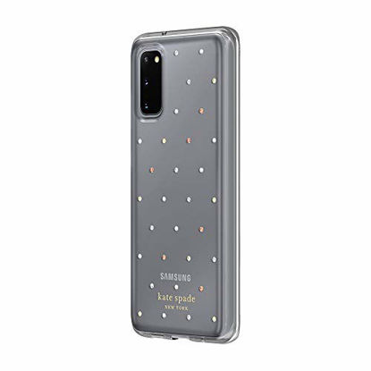 Picture of kate spade new york Protective Hardshell Case (1-PC Comold) for Samsung Galaxy S20 & Samsung Galaxy S20 5G - Pin Dot Gems/Pearls/Clear