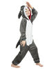 Picture of ABENCA Shark Onesie Kids Animal Costume Girls Pajamas One Piece Plush Sleepwear Cosplay Halloween Christmas.Grey Shark.140
