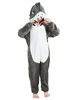 Picture of ABENCA Shark Onesie Kids Animal Costume Girls Pajamas One Piece Plush Sleepwear Cosplay Halloween Christmas.Grey Shark.140