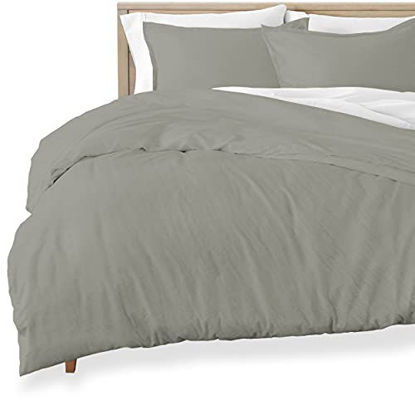 Picture of Bare Home Sandwashed Duvet Cover Oversized Queen Size - Premium 1800 Collection Duvet Set - Cooling Duvet Cover - Super Soft Duvet Covers (Oversized Queen, Sandwashed Frost Grey)