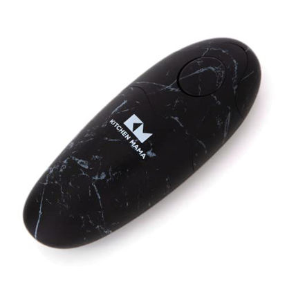 Picture of Kitchen Mama Electric Can Opener V2: Upgraded Blade Opens Any Can Shape - No Sharp Edge, Food-Safe, Handy with Lid Lift, Battery Operated Handheld Can Opener (Marble Black)