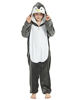 Picture of ABENCA Penguin Onesie Kids Animal Costume Girls Pajamas One Piece Plush Sleepwear Cosplay Halloween Christmas.Grey.140