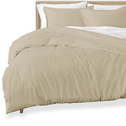 Picture of Bare Home Sandwashed Duvet Cover King/Cal King Size - Premium 1800 Collection Duvet Set - Cooling Duvet Cover - Super Soft Duvet Covers (King/Cal King, Sandwashed Pebble Beach)
