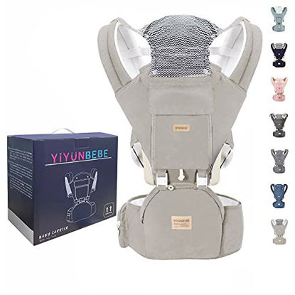 Picture of YIYUNBEBE Baby Carrier Newborn to Toddler Baby Carriers with Hip Seat Infant Baby Holder Backpack Baby Carriers Front and Back for Carrying and Hiking (Khaki)
