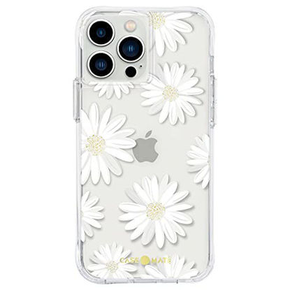 Picture of Case-Mate - Tough Prints - Case for iPhone 13 Pro - Gold Foil Elements - 10 ft. Drop Protection - 6.1 Inch - Glitter Daisies