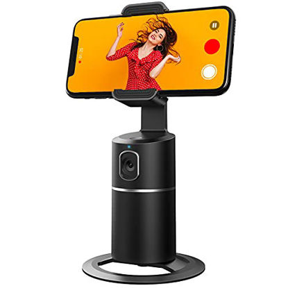 Picture of Auto Face Tracking Phone Holder, 360 Rotation Smart Face Body Tracking Tripod, No APP & Bluetooth Required, Motion Sensor Phone Holder for Live Broadcast, TikTok & YouTube Video Recording (Black)