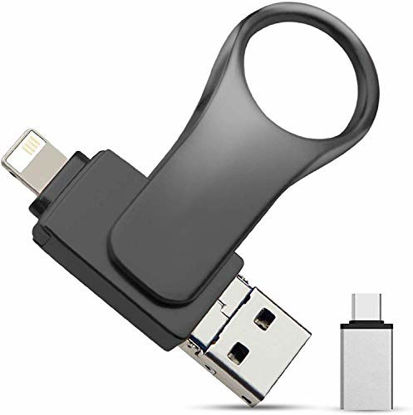 Picture of 1000GB USB Flash Drive Memory Stick USB 3.0 1TB Photo Stick for iPhone Photo Stick External iPhone Storage iPhone Thumb Drive Compatible with iPhone/iPad/iOS/Android/Mac/PC (1000GB, Black)