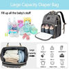 Picture of 8 in 1 Diaper Bag Backpack, PaurFu Portable Baby Diaper Bag with Changing Station for Mom Dad,with Foldable Baby Bed,Unique Mosquito Net Sunshade,Soft Baby Pillow and USB Charge Port etc (Grey)
