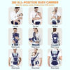 Picture of YSSKTC Baby Carrier with Lumbar Support - 360 All-Position Baby Wrap Carrier - 9-in-1 Front and Back Backpack Carrier for Baby, Toddler, Infant, Child, Newborn (7-66 Lb) (Blue)