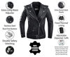 Picture of Ladies Leather Motorcycle Jacket For Women Classic Vintage Cafe Racer Brando Biker Jackets (X-Large)
