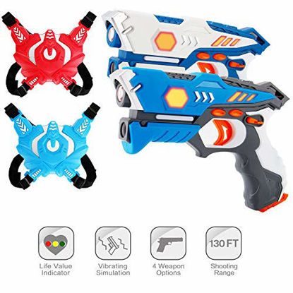 Picture of ComTec Laser Tag for Kids, Laser Tag Sets with Gun and Vest, Laser Guns Toys Gift for Boys Girls Game Party Multiplayers Indoor Outdoor- Infrared 0.9mW(2 Pack)