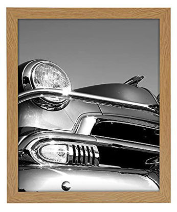 Picture of Americanflat 18x24 Poster Frame in Oak with Polished Plexiglass-Horizontal and Vertical Formats with Included Hanging Hardware