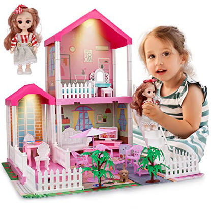 Buy EP EXERCISE N PLAY Dollhouse Dream House Building Toys, Large Doll House  with 2 Dolls and Furniture Accessories 8 Rooms Miniature Dreamhouse for  Toddlers Kids Girls 3 4 5 6 7