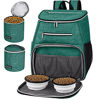 Picture of BAGLHER Dog Travel Bag Backpack,Airline Approved Pet Supplies Backpack,Dog Travel Backpack with 2 Silicone Collapsible Bowls and 2 Food Baskets. Green