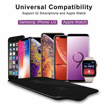 Picture of VRURC Wireless Charger for Apple Watch, 2-in-1 Charging Pad Compatible with iWatch Series 4/3/2/1, for iPhone Xs Max/XS/XR/X/8/8 Plus, for Samsung S8/Note8(Black)