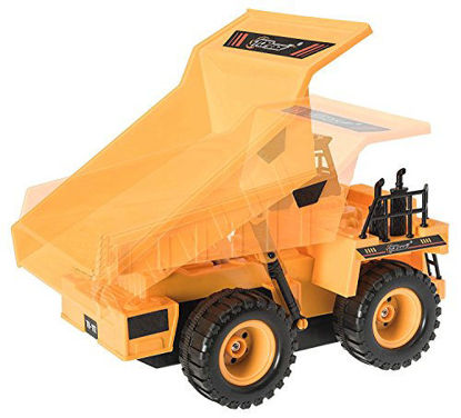 Picture of Top Race Remote Control Construction Dump Truck Toy, RC Dump Truck Toys, Construction Toys Vehicle, RC Truck Toys for 8,9,10,11,12 Year Old Boys and up, Toy Trucks 1:18 Scale, TR-112