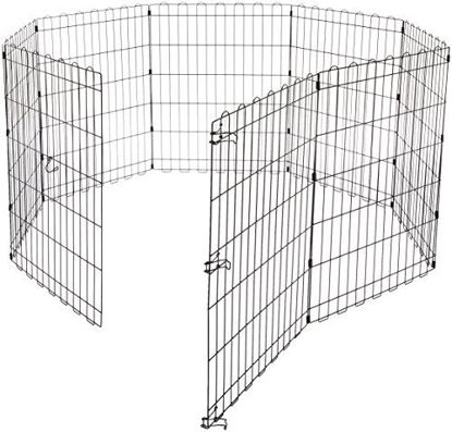 Picture of Amazon Basics Foldable Metal Pet Dog Exercise Fence Pen - 60 x 60 x 30 Inches