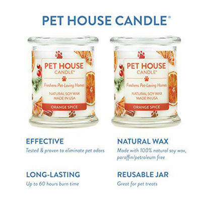 Picture of One Fur All 100% Natural Soy Wax Candle, 20 Fragrances - Pet Odor Eliminator, Up to 60 Hours Burn Time, Non-Toxic, Eco-Friendly (Pack of 2, Orange Spice)