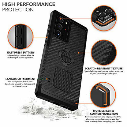 Picture of Rokform - Galaxy Note 20 Ultra Case, Magnetic Case with Quad Tab Twist Lock, Military Grade Rugged, Samsung Note 20 Ultra Protective Cover, Drop Tested Armor (Black)
