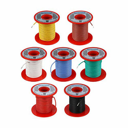 Picture of BNTECHGO 22 Gauge Silicone Wire Kit 7 Color Each 50 ft Flexible 22 AWG Stranded Tinned Copper Wire