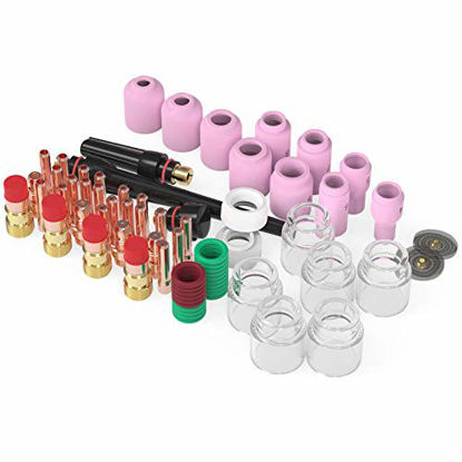 Picture of YESWELDER 71PCS TIG Welding Torch Stubby Gas Lens #12 Pyrex Glass Cup Kit For WP-17/18/26
