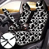 Picture of 10 Pieces Cow Print Car Decorations Include Car Steering Wheel Cover, Front Seat Covers, Car Coasters, Keyring, Armrest Pad, Seat Belt Pads, Wrist Strap for Vehicles Car