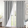 Picture of Linen Blackout Curtains 96 Inches Long 100% Total Blackout Heavy-Duty Draperies for Bedroom Living Room Thermal Insulated Textured Functional Window Treatment Anti Rust Grommet (Dove Gray, 2 Panels)