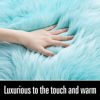 Picture of LOCHAS Ultra Soft Fluffy Rugs Faux Fur Sheepskin Area Rug for Bedroom Bedside Living Room Carpet Nursery Washable Floor Mat, 3x5 Feet Light Blue