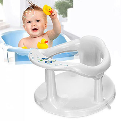 Picture of Baby Bath Seat Portable Toddler Child Bathtub Seat for 6-18 MonthsNewborn Baby Bath SeatInfant Cute Bathtub Supportwith Backrest Support and Suction Cups Tub Seats for Babies (White)