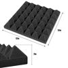 Picture of ZINEQI 24 Pack Acoustic Foam Pyramid Sound Proof Foam Panels 2 Inch, 2" X 12" X 12" Fire Retardant Sound Proofing Padding for Wall, High Density Charcoal Studio Foam Wedge Tiles