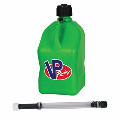Picture of VP Racing Fuels Motorsport 5 Gallon Square Plastic Utility Jug Green & 14 Inch Hose