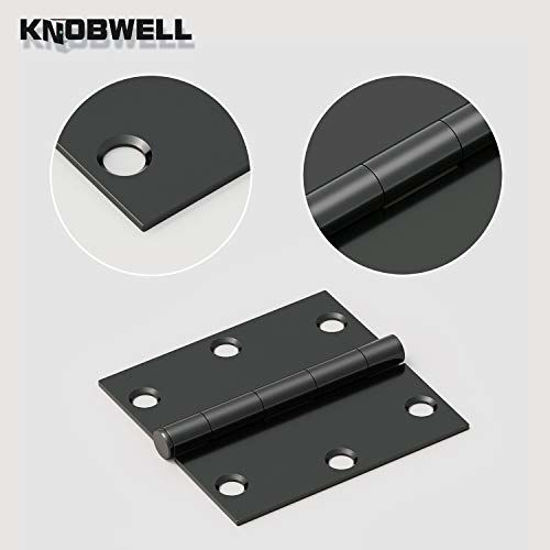 GetUSCart KNOBWELL 24 Pack Matte Black Door Hinges Interior Door