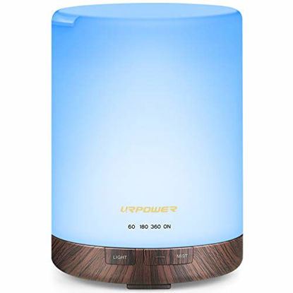 Picture of URPOWER 2nd Gen 300ml Aroma Essential Oil Diffuser Night Light Ultrasonic Air Cool Mist Humidifier with AUTO Shut Off and 6-7 Hours Continuous Diffusing and 4 Timer Settings for Home Office Yoga Spa