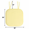 Picture of Sweet Home Collection Chair Cushion Memory Foam Pads with Ties Honeycomb Pattern Slip Non Skid Rubber Back Rounded Square 16" x 16" Seat Cover, 4 Count (Pack of 1), Yellow