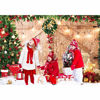 Picture of Haboke 10x8ft Soft Fabric Rustic Christmas Barn Wood Door Backdrop for Photography Xmas Tree Snow Gift Wall Floor Party Photo Background Family Holiday Supplies Banner Decorations Studio Prop Pictures