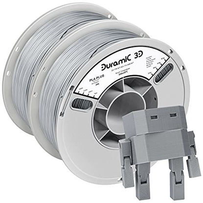 Picture of PLA Plus (PLA+) Filament 1.75mm 2 Pack Grey, DURAMIC 3D 3D Printing Filament Tough PLA Plus 1.75mm Dimensional Accuracy +/- 0.05 mm, 1kg Per Spool