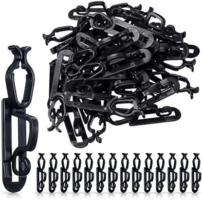 Picture of Christmas Gutter Clips, Christmas Clip, All Purpose Gutter Hooks Compatible with C9, C7, C6 for Outdoor Roof, Shingles, Roof Ridge Line, Fence (Black,200 Pieces)