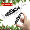 Picture of Christmas Gutter Clips, Christmas Clip, All Purpose Gutter Hooks Compatible with C9, C7, C6 for Outdoor Roof, Shingles, Roof Ridge Line, Fence (Black,200 Pieces)