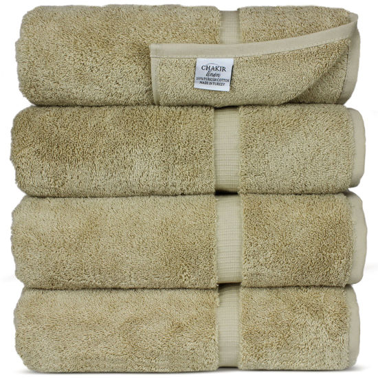 GetUSCart- Chakir Turkish Linens Luxury Hotel & Spa Bath Towel Turkish  Cotton, 27 x 54, Set of 4 (Driftwood)
