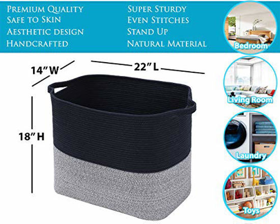 Extra large storage baskets for 2025 blankets
