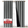 Picture of NICETOWN Total Shade Curtains and Draperies, Heavy-Duty Full Light Shading Drapes with Black Liner Backing for Villa/Hall/Dorm WindowSilver Grey, Package of 2 Panels, 70 inches Wide x 95 inches Long