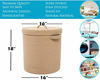 Picture of 16" x 16" x 18" Large Cotton Rope Storage Basket with Lid, Full Beige with Cover