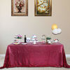 Picture of JYFLZQ Burgundy Sequin Tablecloth 90" x 132" Rectangular Sparkly Drape Table Cloths Table Cover Overlay for Wedding Birthday Party Baby Bridal Shower