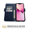 Picture of Dreem Fibonacci 2-in-1 Wallet-Case for Apple iPhone 13 - Luxury Vegan Leather, Magnetic Detachable Shockproof Phone Case, RFID Card Protection, 2-Way Flip Stand - Royal