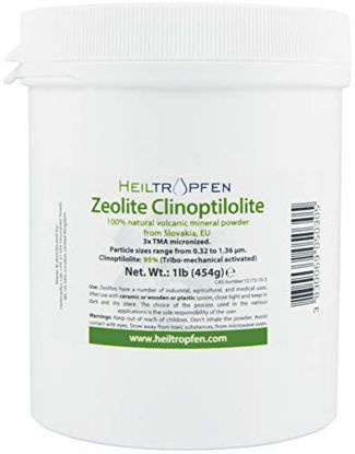 Picture of Zeolite Powder 1 Pound | Ultra FINE Less-Than 2 µm | Clinoptilolite 95% | 3X Activated | Natural Mineral Dust | Heiltropfen