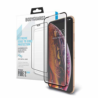 Picture of BodyGuardz - Pure 2 Edge Glass Screen Protector for iPhone 11, Ultra-Thin Edge-to-Edge Tempered Glass Screen Protection - Case Friendly