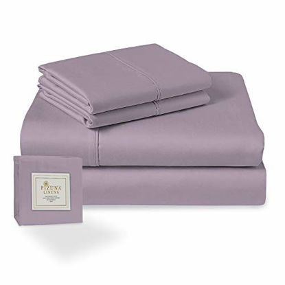 Picture of 400 Thread Count Cotton Twin Sheets Set Lavender Frost, 100% Long Staple Cotton Soft Sateen 3PC Bed Sheets with Stylish 4 inch Hem, fit Upto 15 inch Deep Pocket (100% Cotton Frost Twin Sheets)